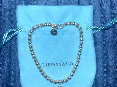 Tiffany & Co Heart Tag Silver Bead Bracelet