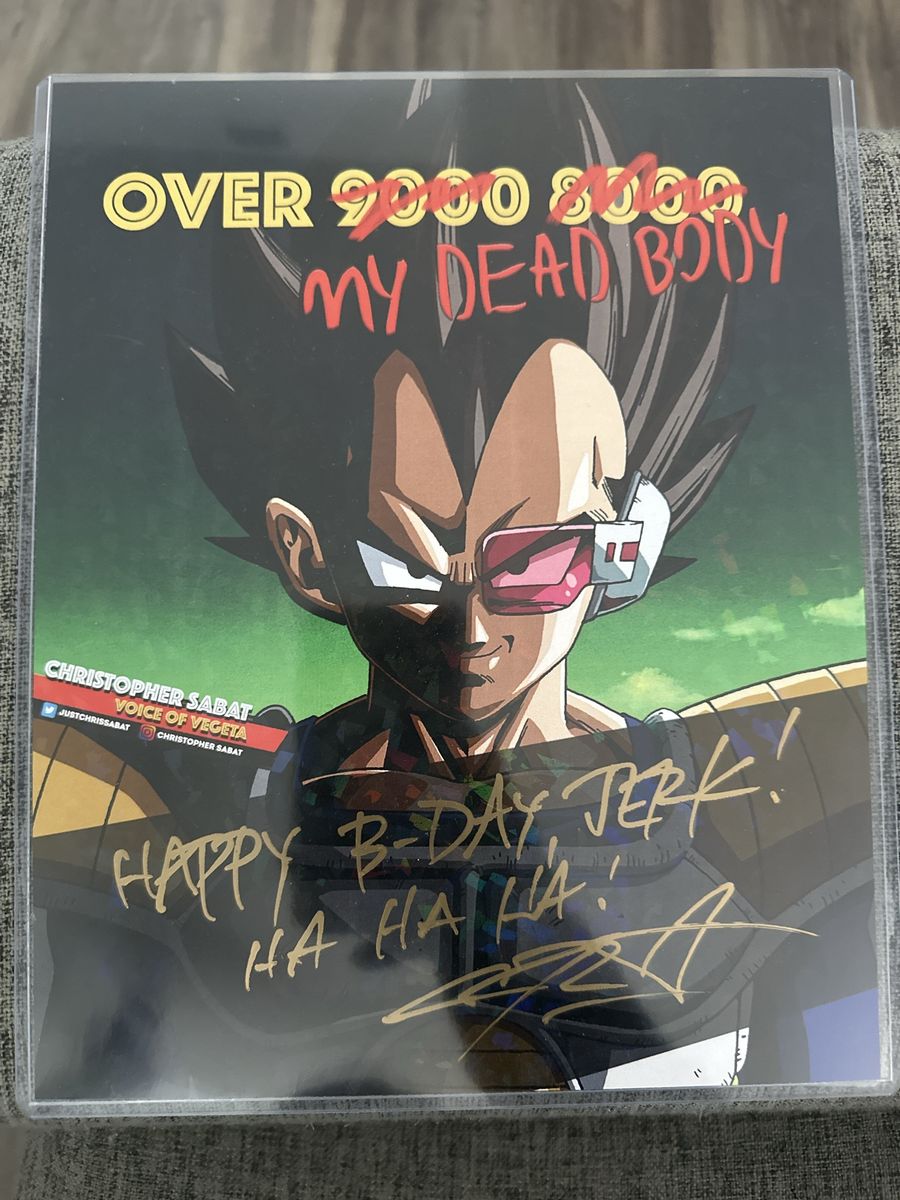 Dragon Ball Z Autographed Christopher Sabat Vegeta Print Signed Art