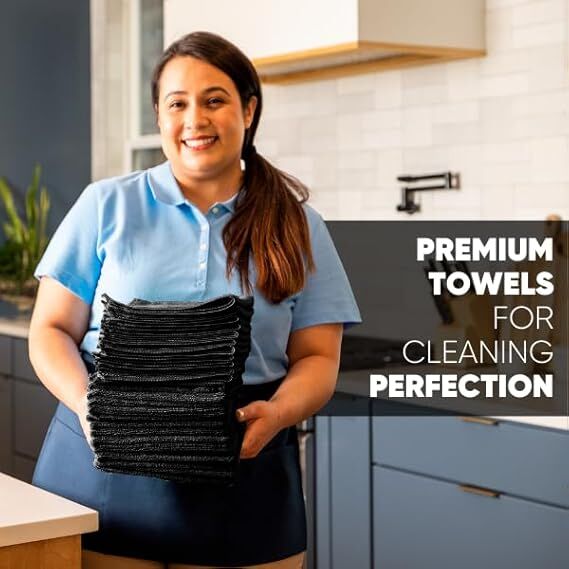 12”x12” Pro Multi-Surface Microfiber Cleaning Detailing Towels - Pack of 24
