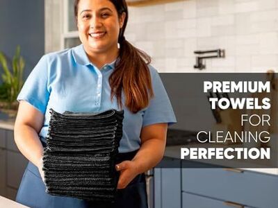 12”x12” Pro Multi-Surface Microfiber Cleaning Detailing Towels - Pack of 24