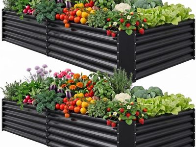 AHEONLAR 2 Pack Galvanized Boxes garden beds
