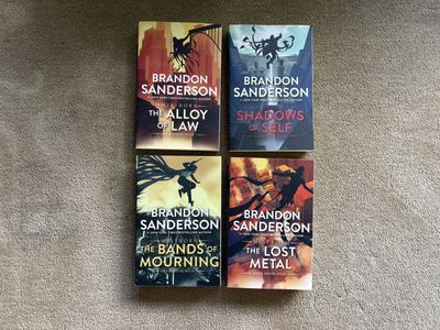 Complete The Mistborn Saga: Wax & Wayne Series, Books 1-4, by Brandon Sanderson (paperbacks)