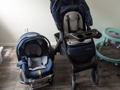 Chicco Bravo LX Stroller & Keyfit 30 Infant Car Seat Travel System, Navy Blue