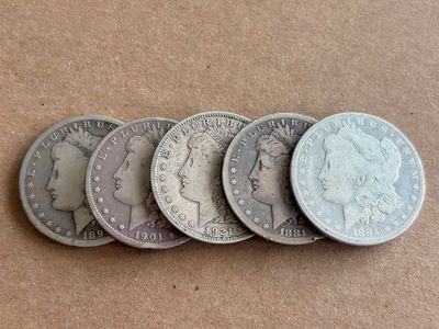 Morgans 1881s, 1884p, 1899o,1901o, 1921