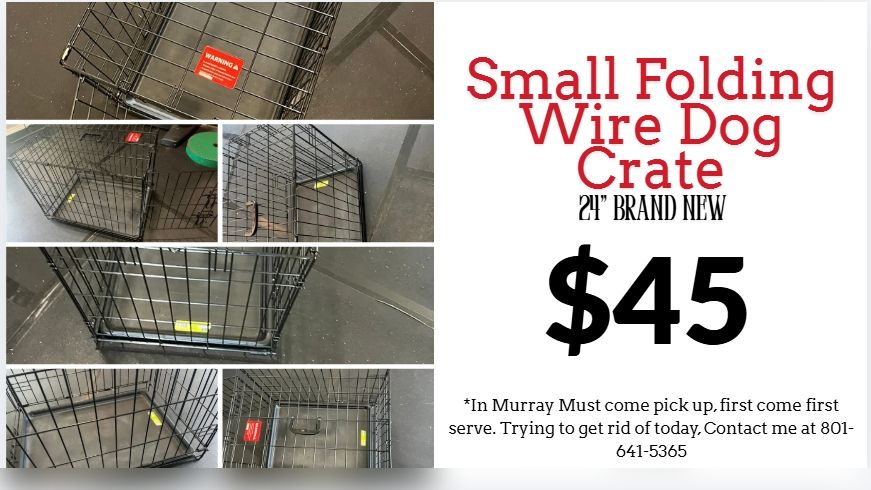 Small Folding Wire Dog Crate (24") - New