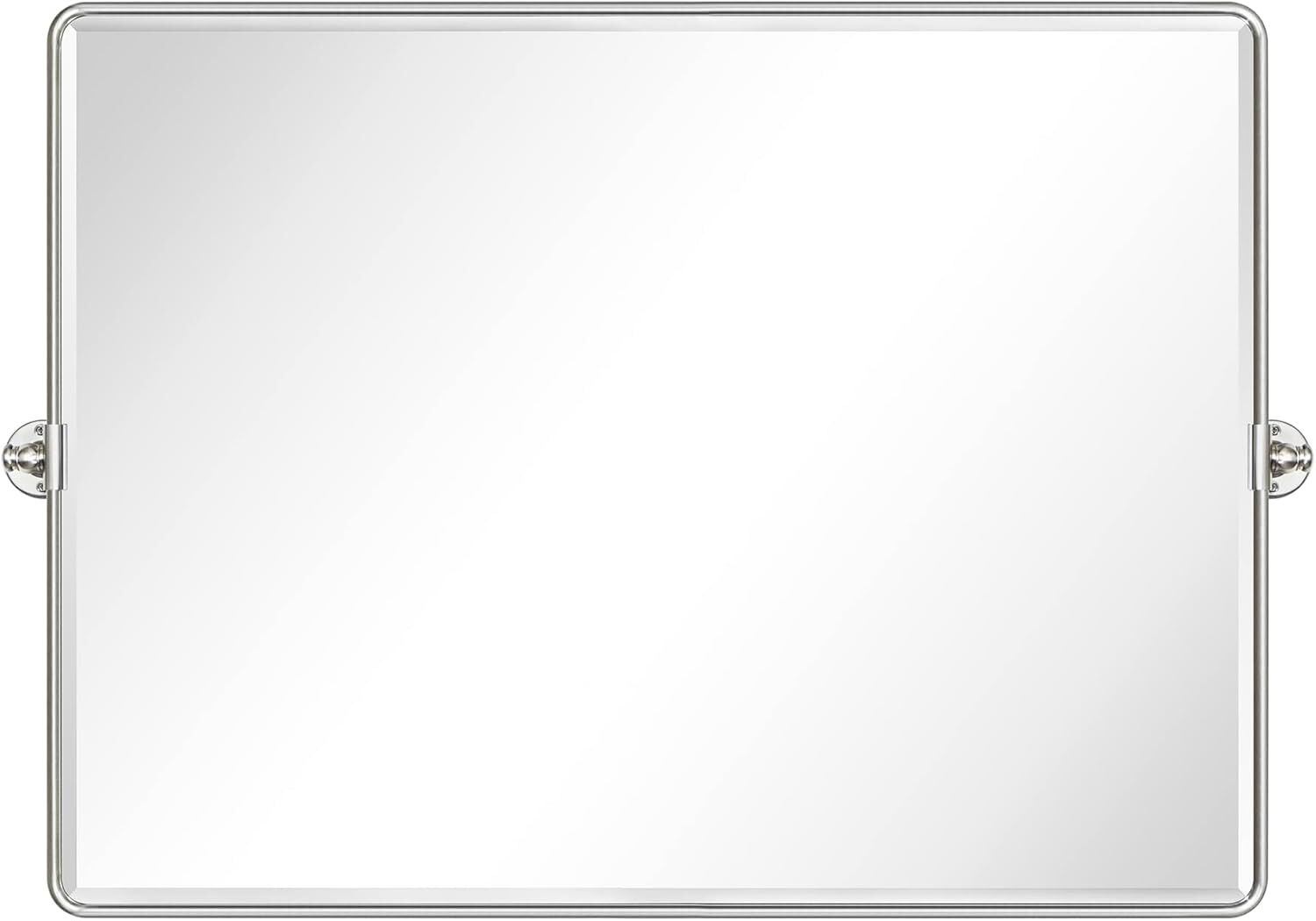 TEHOME 40x30'' Brushed Nickel Horizontal Pivot Mirror 30x40'' MISSING SOME HARDWARE
