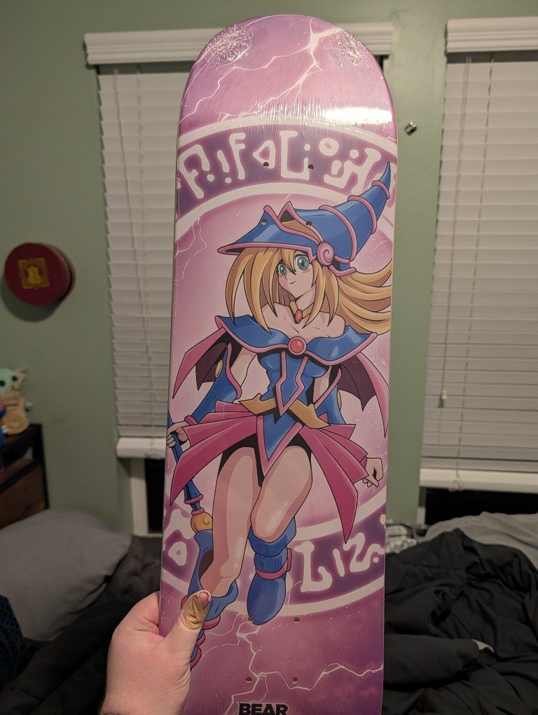 Bear Walker x Yu-Gi-Oh! Dark Magician Girl Skateboard Deck - Collectible Art Board