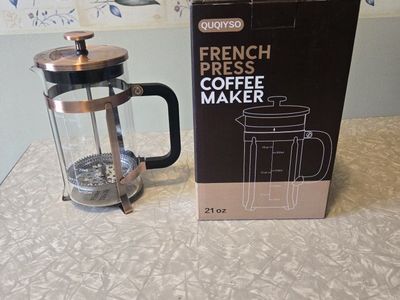 Quqiyso 21oz French Press Coffee Maker - Copper Tone & Glass