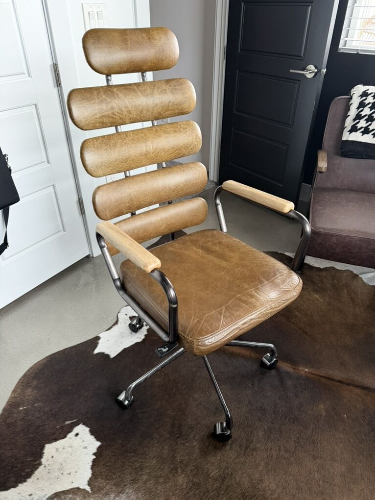 Beautiful Brown Leather Office Chair
