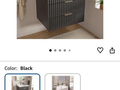Black Floating Bathroom Vanity with Sink, 24-inch - Partial Assembly Required