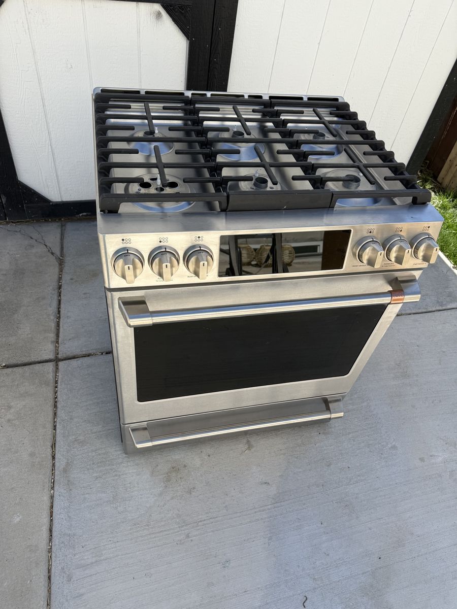 GE cafe gas range.