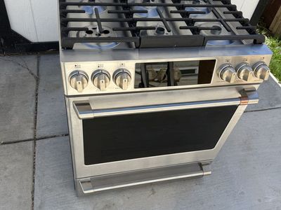 GE cafe gas range.