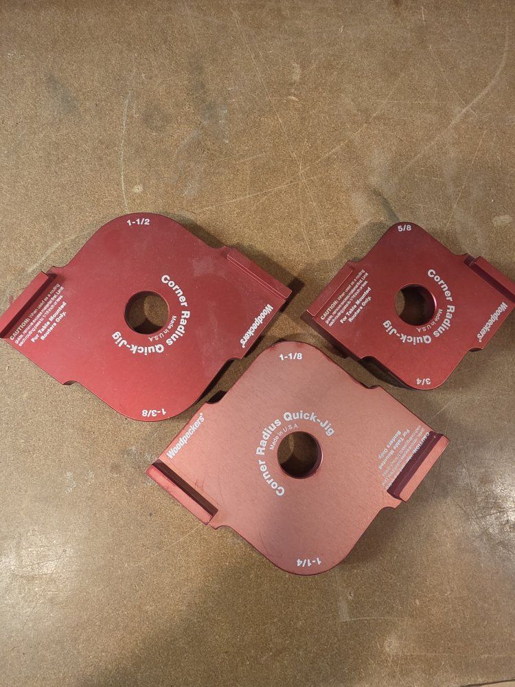 Woodpeckers Corner Radius Quick-Jig Set - 3 Sizes: 1-1/2", 5/8", 1-1/8" - Made in USA