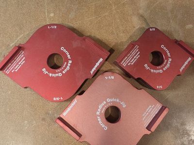 Woodpeckers Corner Radius Quick-Jig Set - 3 Sizes: 1-1/2", 5/8", 1-1/8" - Made in USA