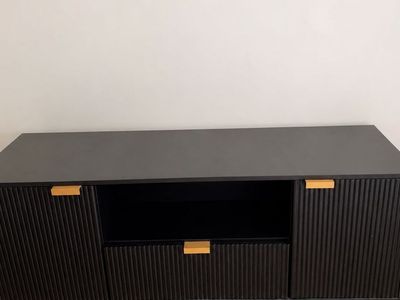 Black & gold entertainment center