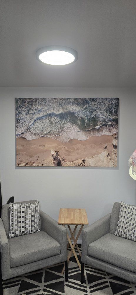 Large Coastal Beach Ocean Aerial View Canvas Wall Art Decor - Ready to Hang
