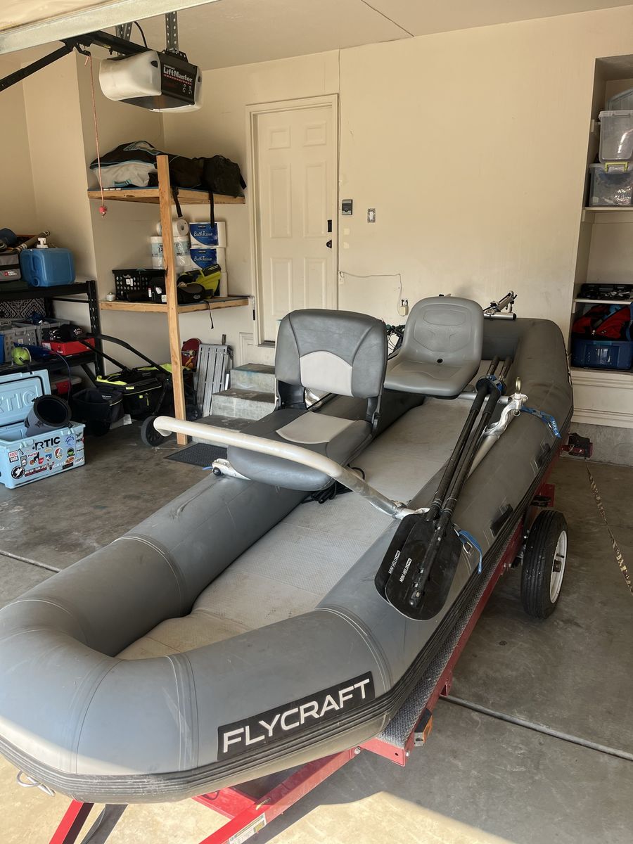 Flycraft fishing raft with NRS frame
