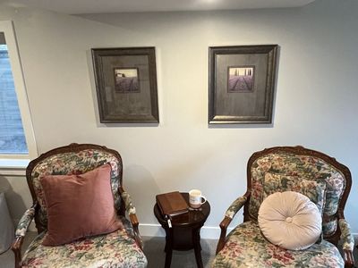 Louis XV Style King & Queen Upholstered Arm Chairs