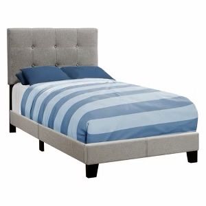 Upholstered Platform Bed, Model 801#, Twin Size, White