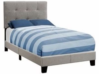 Upholstered Platform Bed, Model 801#, Twin Size, White