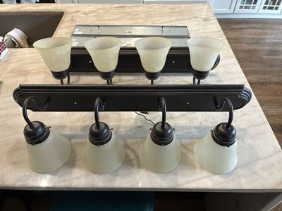 Bathroom ORB lighting, towel ring or bar