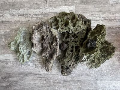 Aquarium Lava Rock Decoration Set - Natural, Porous, Assorted Sizes