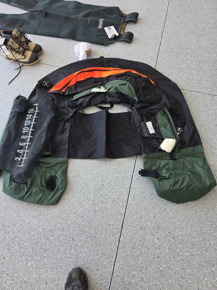 Hodgman Neoprene Fishing Waders with Caddis Wading Shoes & Float Tube Carry-All Bag - Size 11