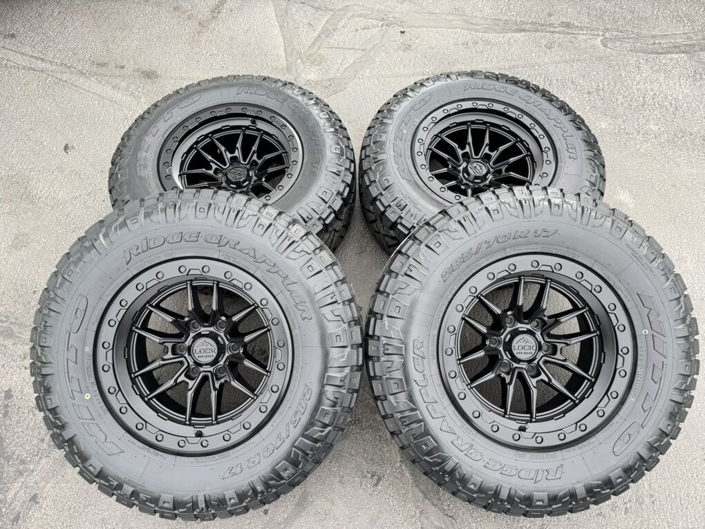 New Nitto 285/70r17 Black Lock 6x5.5 Chevy Toyota