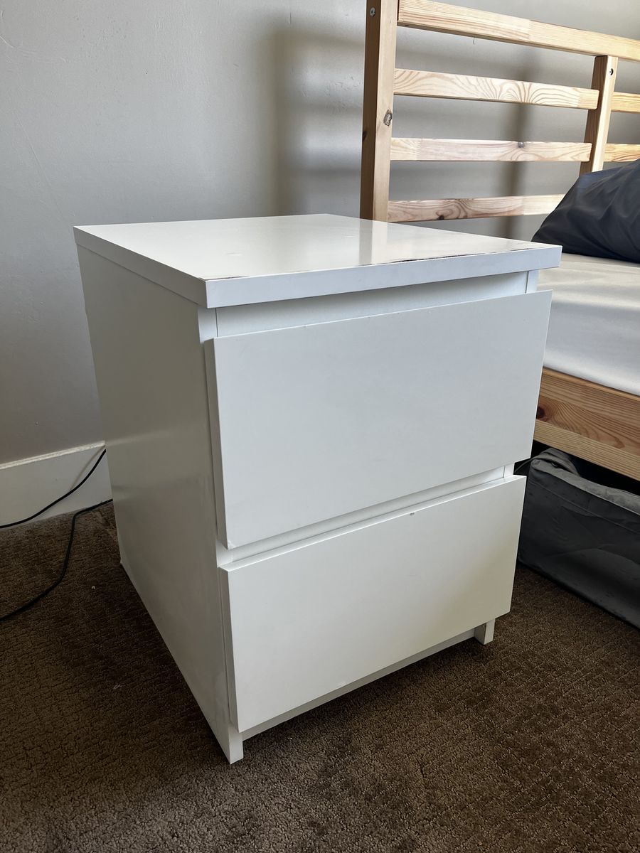 IKEA STORKLINTA 2-Drawer Nightstand – White