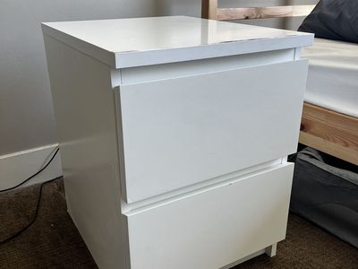 IKEA STORKLINTA 2-Drawer Nightstand – White