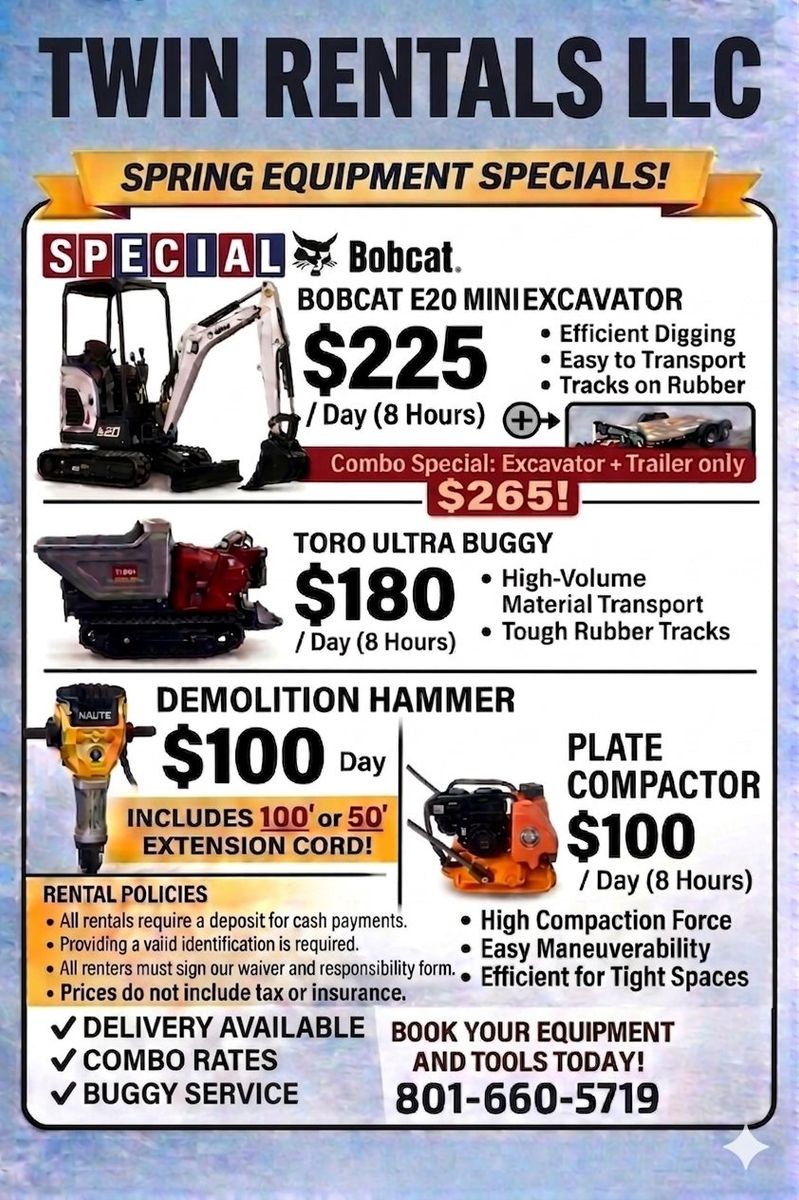 Equipment & tools  Rentals
