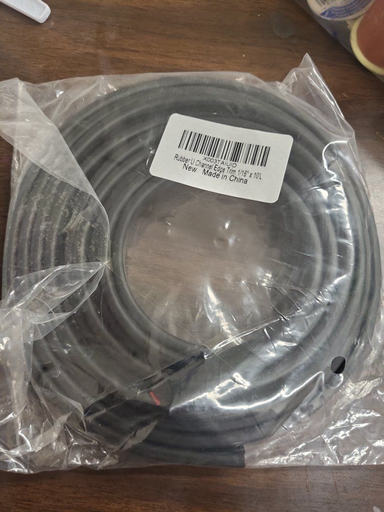 Rubber U Channel Edge Trim 1/16" x 10'L