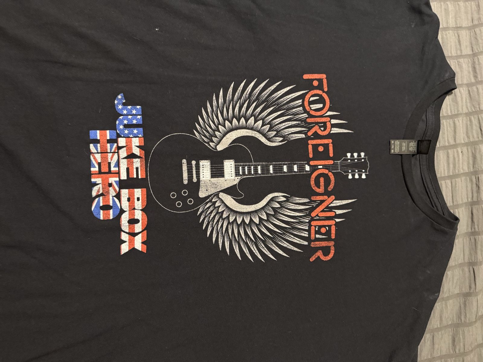 Foreigner Jukebox Hero T-Shirt Black Adult 3XL Rock Band Graphic Tee