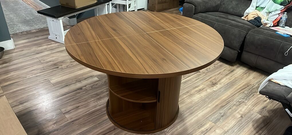Round Walnut Table