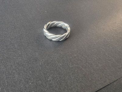 Sterling Silver Twisted Rope Design Band Ring