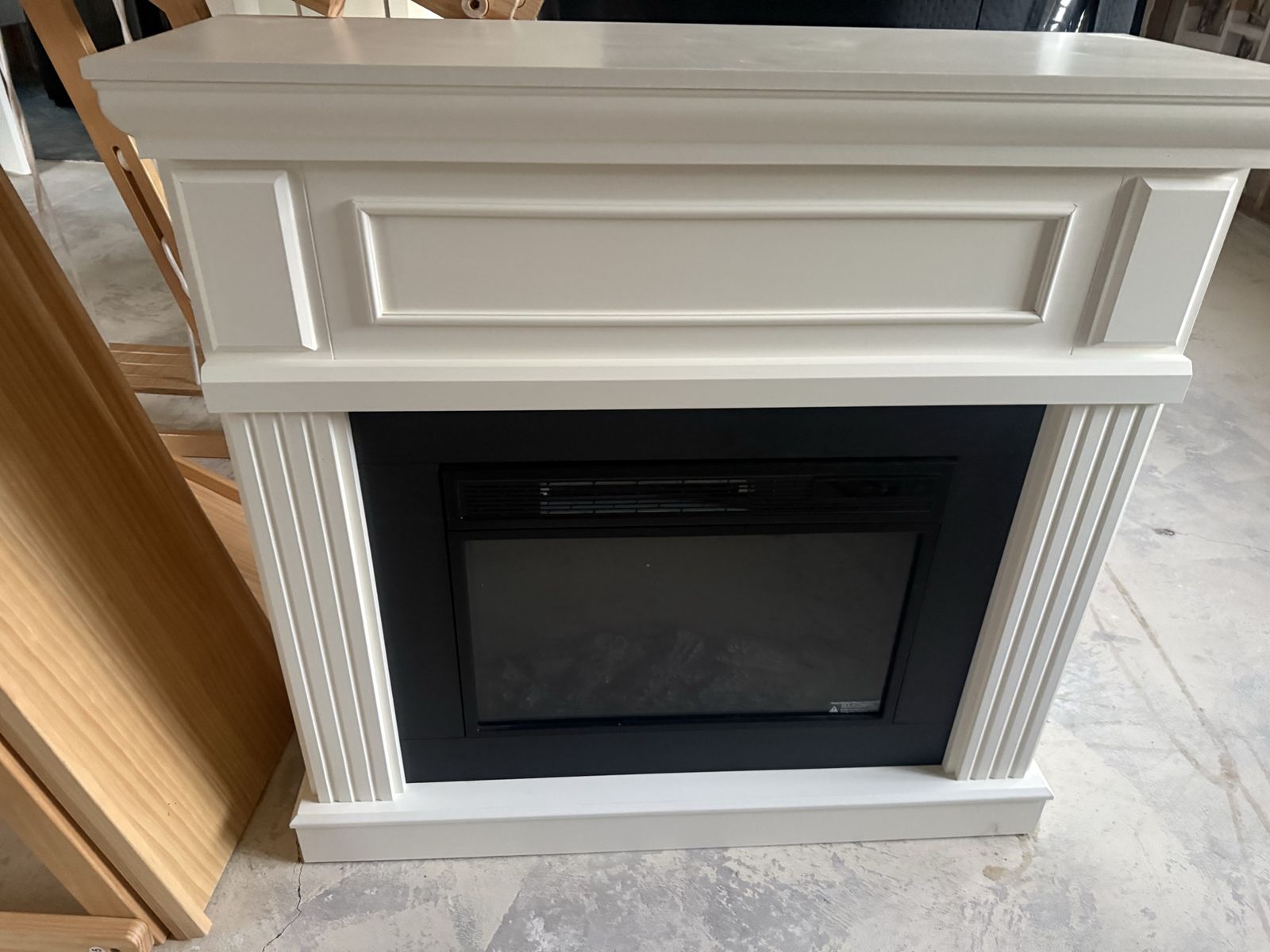 Electric Fireplace with White Mantle - Freestanding Electric Heater