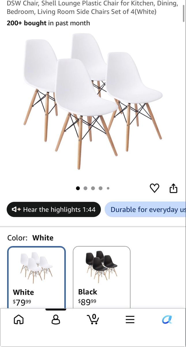‘8’ dining chairs- modern- basically new