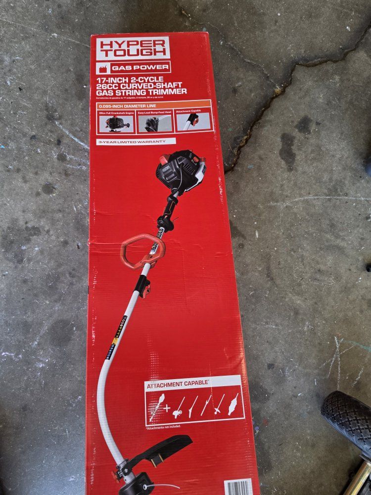 Hyper Tough 17-Inch 2-Cycle 26cc Curved-Shaft Gas String Trimmer