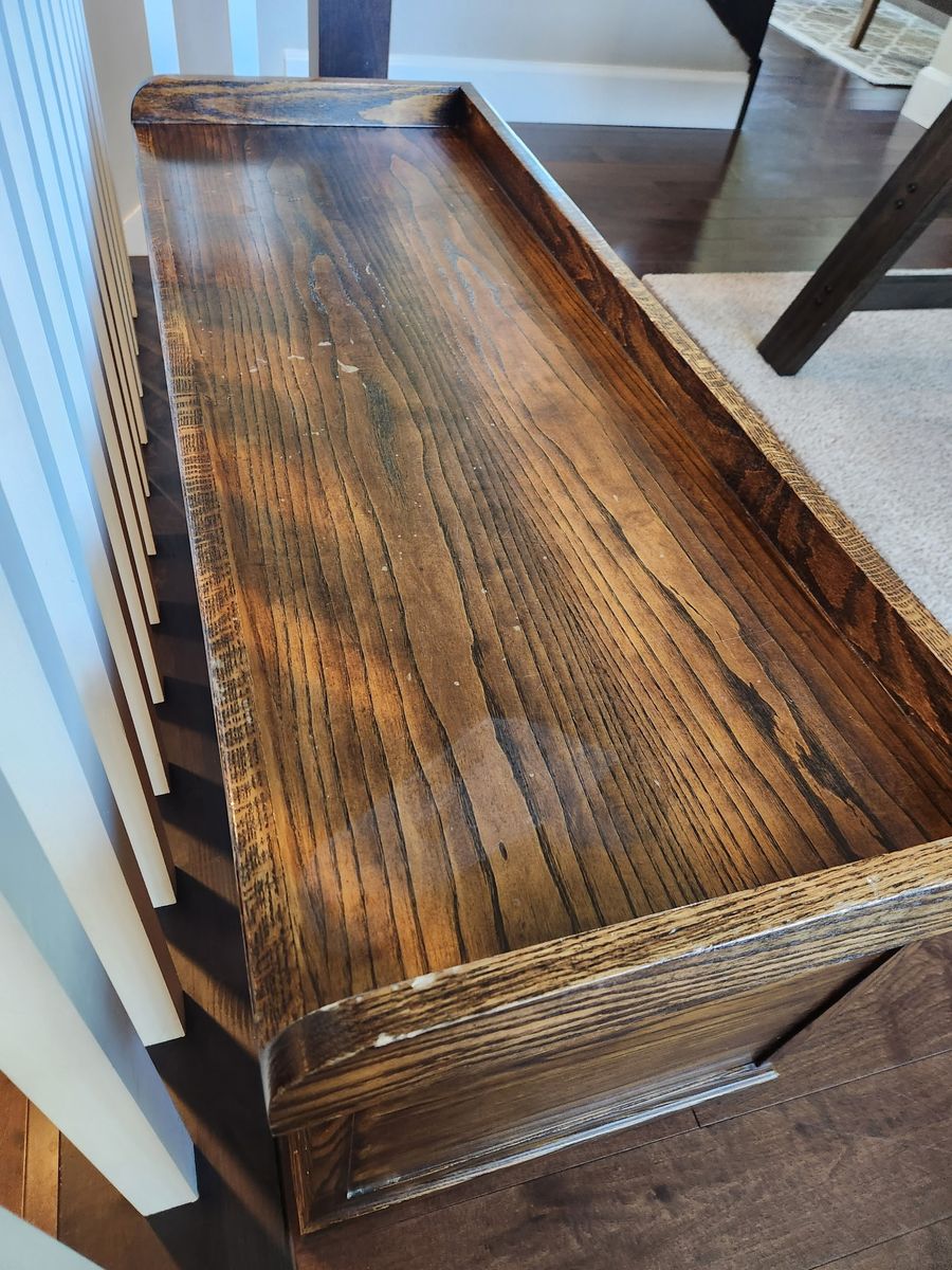 Wooden Storage Bench/toy box with Lift-Top Storage - Dark Wood Finish