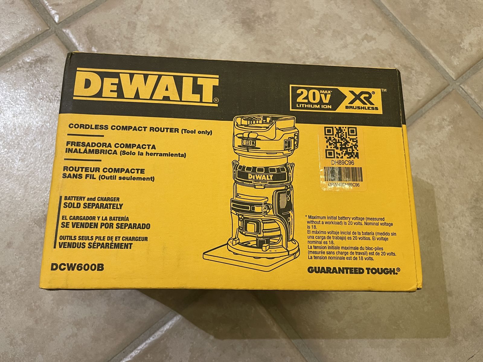 Brand new Dewalt 20V MAX XR router, tool only