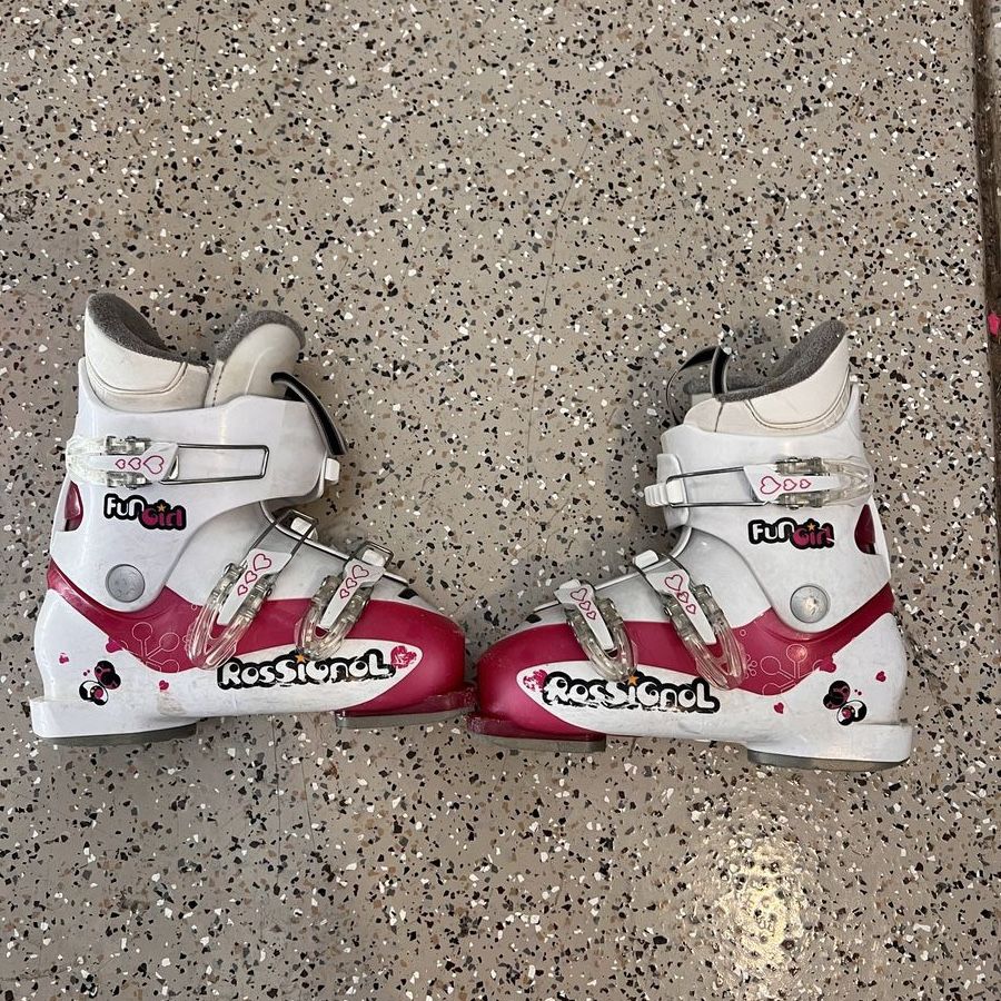Rossignol Fun Girl Junior Downhill Ski Boots - White/Pink 21 -21.5
