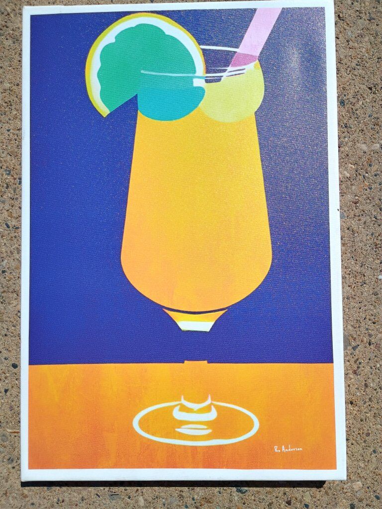 Pina colada colorful canvas painting