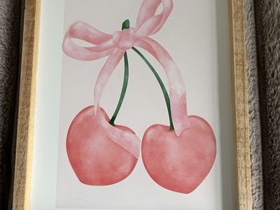 Girly Coquette Pink Bow Art Set