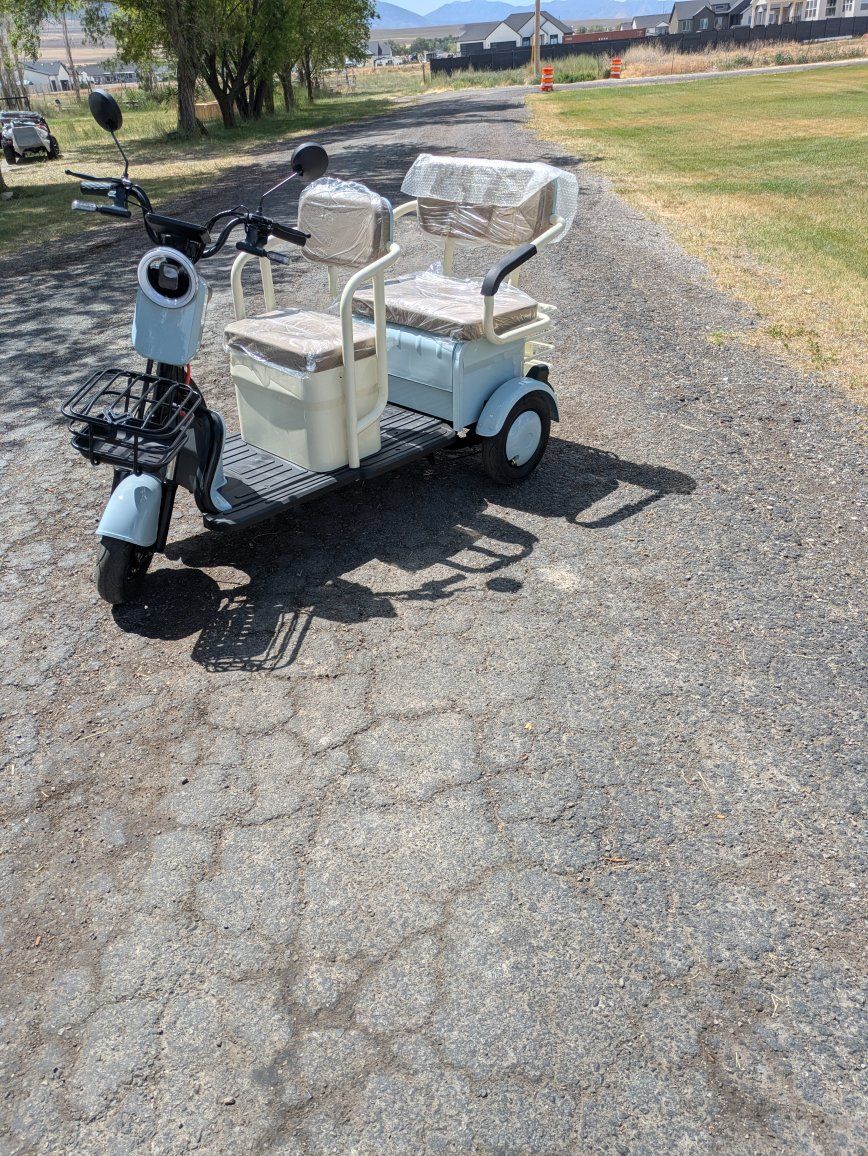 IRGC40 High-End Mini Golf Cart, Electric 2-Person Scooter, Light Blue, Foldable