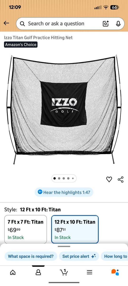 IZZO Titan 12'x10' golf hitting net.