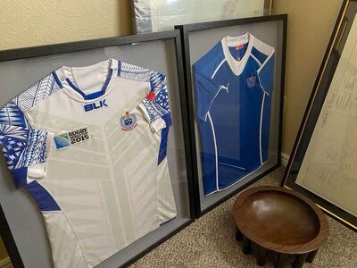 Framed MANU SAMOA RUGBY JERSEYS