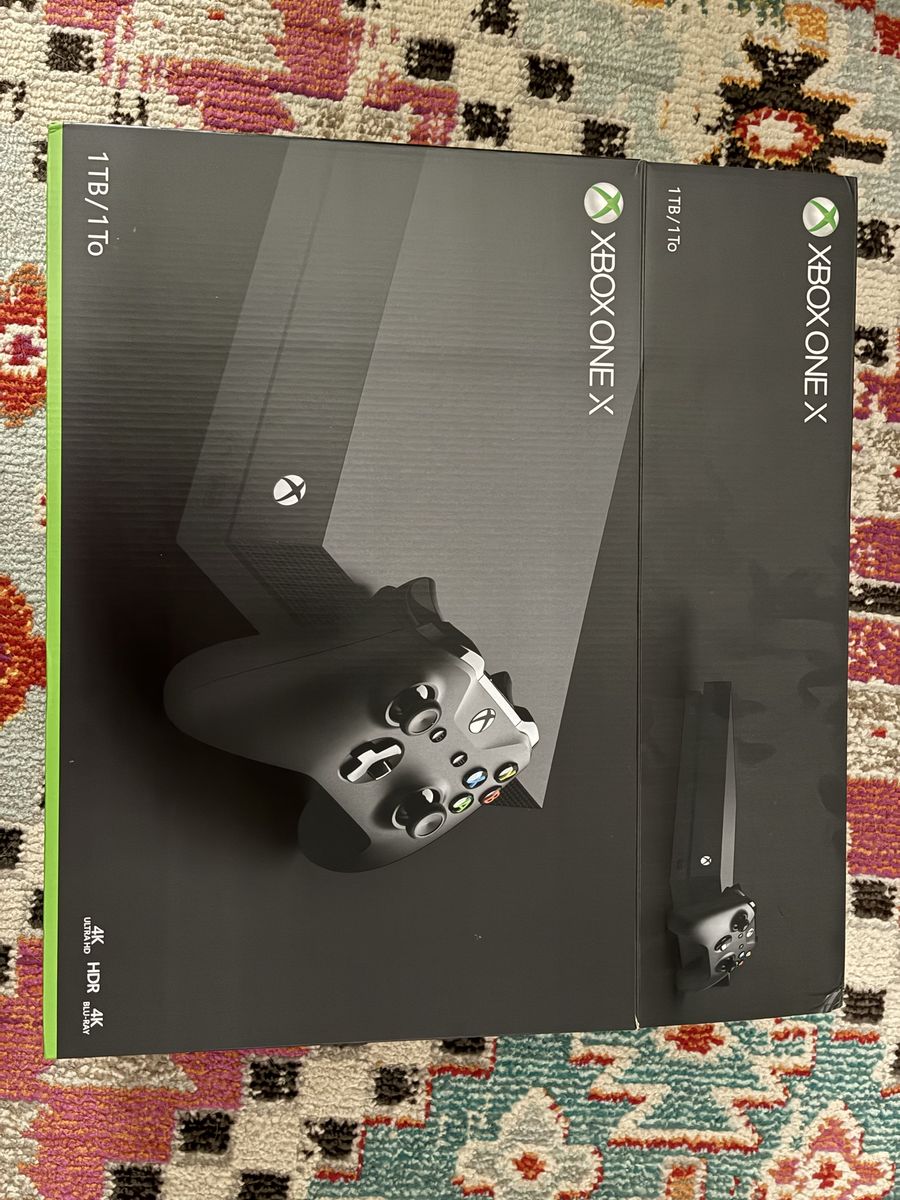 Xbox One X 1TB Console, 4K HDR Gaming System, with 3 wireless controllers
