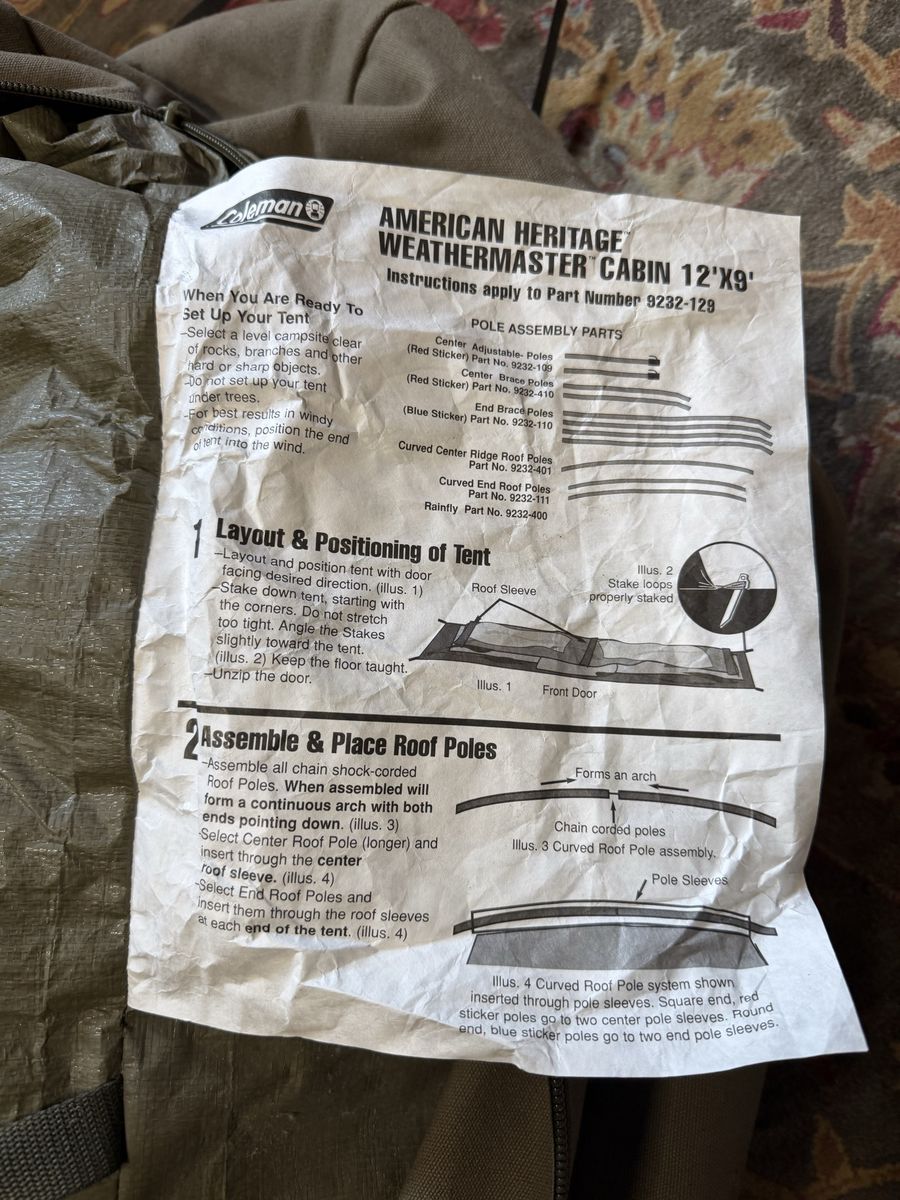Coleman American Heritage Weathermaster Cabin Tent 12x9 Ft