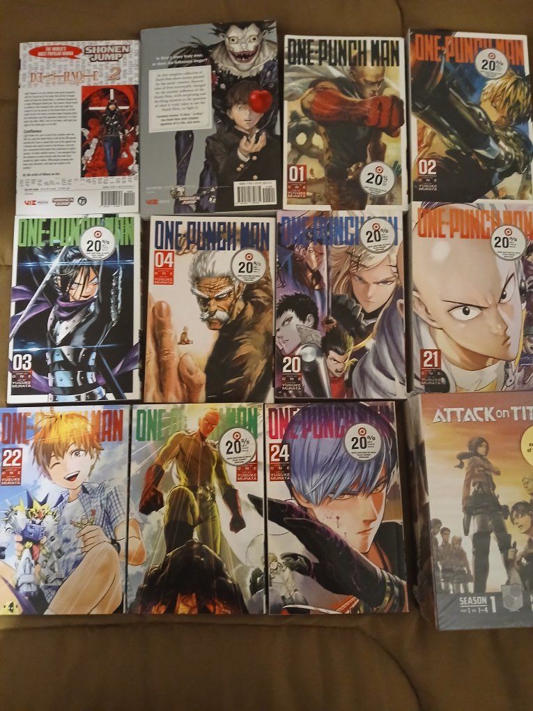 Manga Lot One-Punch Man Death Note Attack on Titan Box Set 1