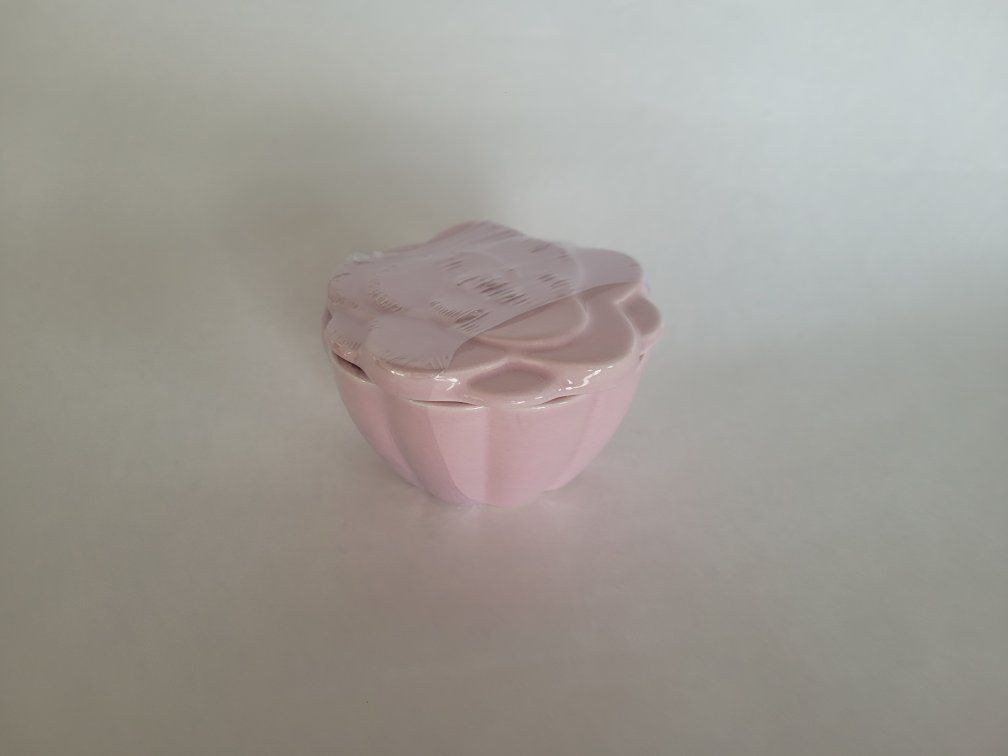 Pink Ceramic Rose Trinket Box - New, Decorative Storage